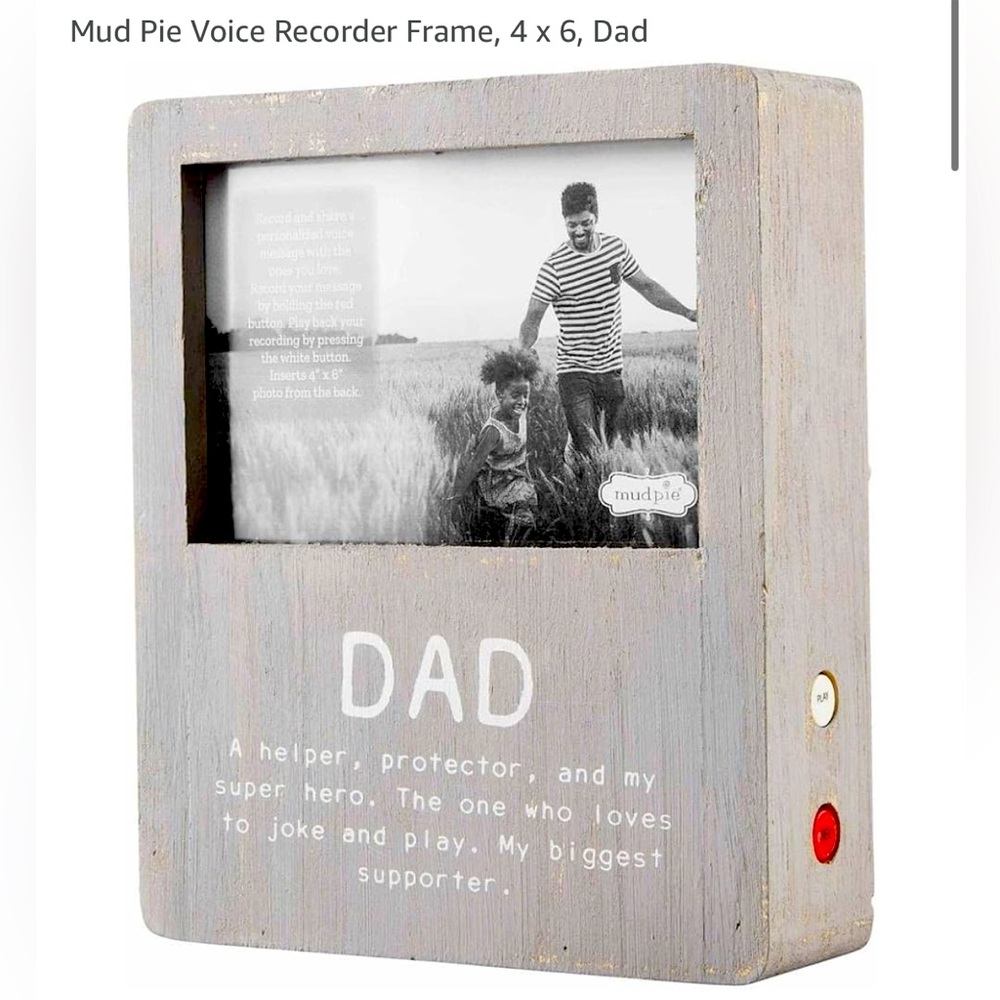 RUSTIC design! Distressed!Mud Pie Voice Recorder Frame, 4 x 6, Dad